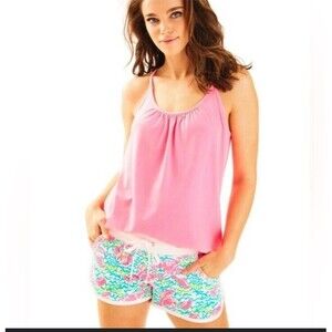 Lilly‎ Pulitzer Pink Knit tank Top Sz Small